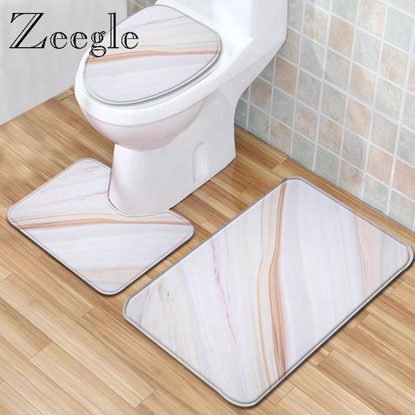 

bath mats marble printed toilet mat bathroom carpet rug absorbent seat cover and anti-slip floor home decor