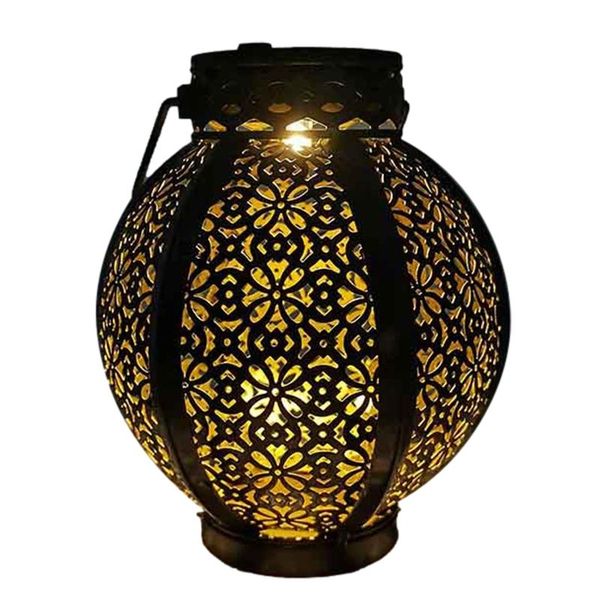

garden decorations led retro solar lamp metal hollow shadow projection hanging lantern outdoor lighting waterproof landscape well-liked