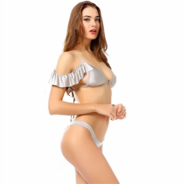 

swimsuit silver small fresh back tether with women's sexy, White;black