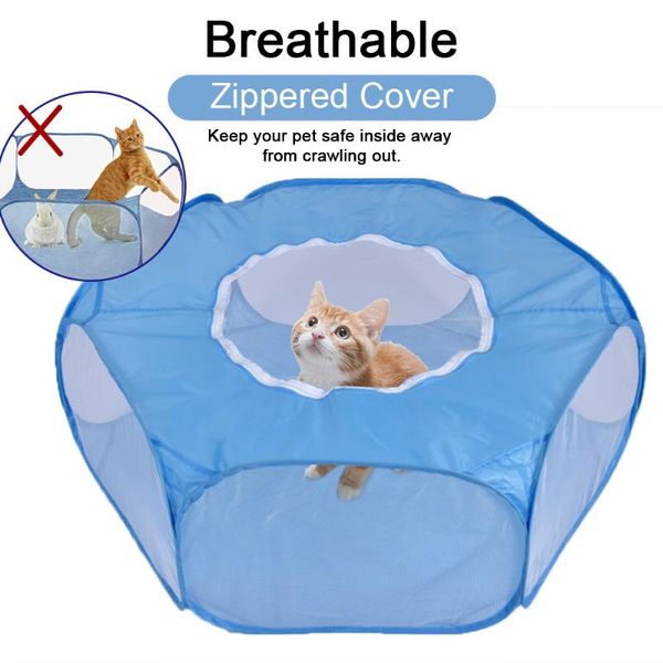 

kennels & pens small pet cage tent with zippered cover portable outdoor yard fence animals playpen breathable waterproof