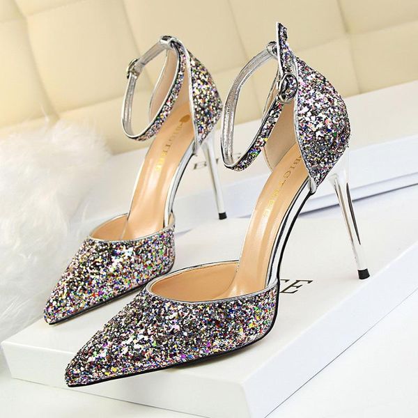 

dress shoes bigtree women pumps rhinestone high heels stiletto pointed ladies sandals, Black