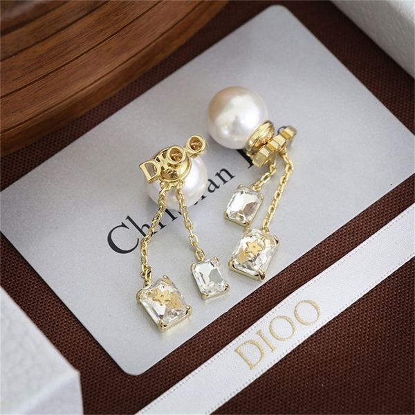 

86% off factory shopfamily's new long pearl red back hanging tassel zircon, Golden