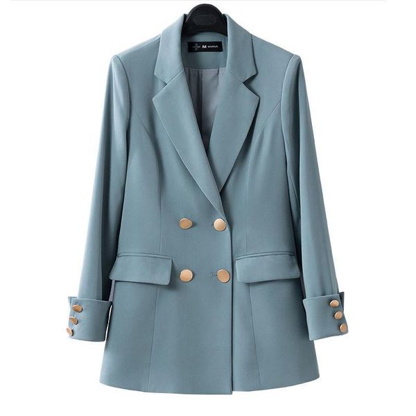 

women's suits & blazers -3xl women fashion office wear double breasted blazer coat vintage long sleeve back vents female outerwear chi, White;black