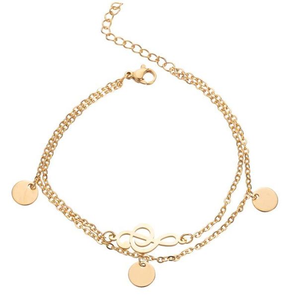 

love note double bracelet creative fashion personality boudoir link, chain, Black
