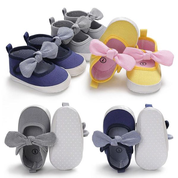

first walkers baby shoes cute bow non-slip soft bottom toddler for girls