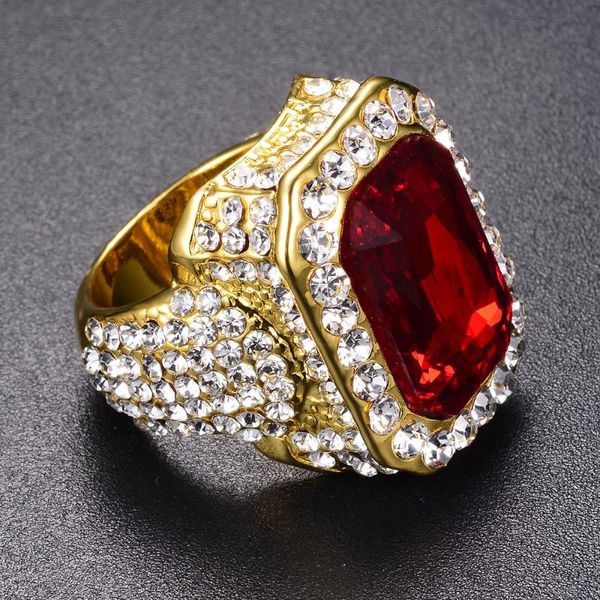 

cluster rings hiphop gold silver plated cz crystal ring, Golden;silver