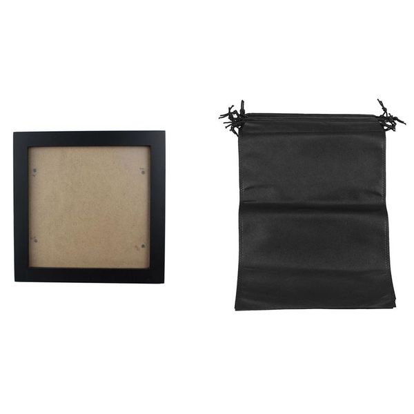 

frames square thick pine wood po frame wall picture with 8 pcs shoes bag, cover black