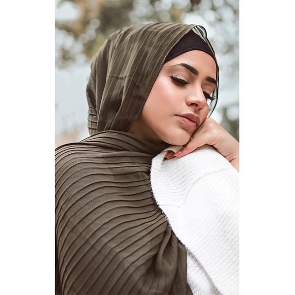

scarves fashion plain pleat bubble chiffon wrinkle long stripe shawls hijab crumple muslim scarves/scarf big size scarf, Blue;gray