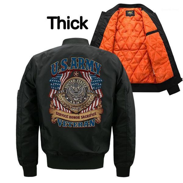 

men's down & parkas bomber jacket  stand-up collar u.s. army leather outdoor motorcycle soldier, Black