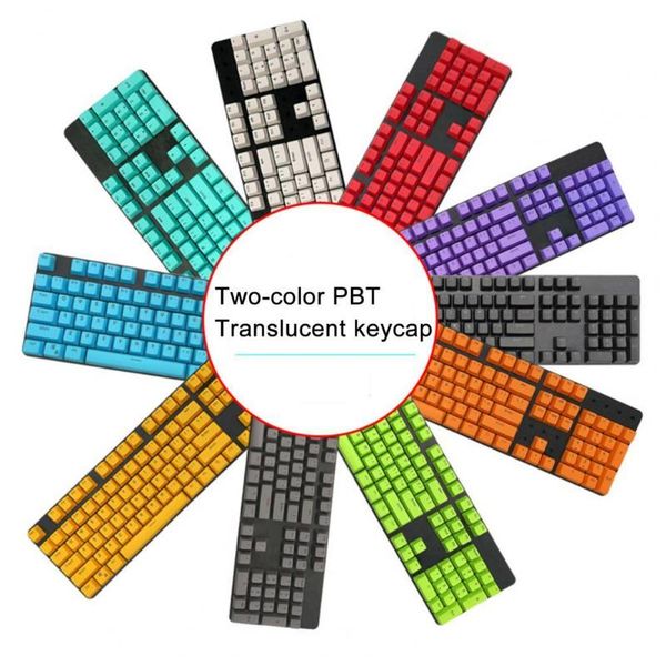 

keyboards 104pcs universal backlight pbt keycaps mechanical keyboard key caps for pc computer