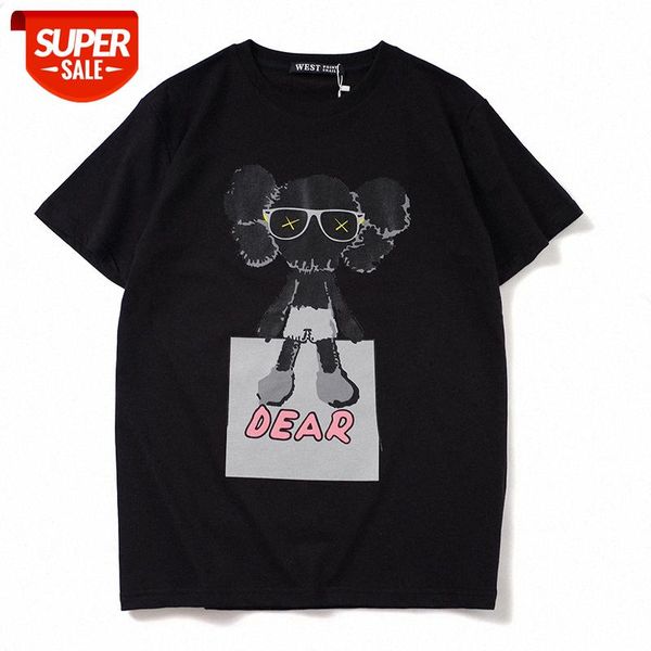 

t shirt summer hip-hop black-faced little lolita is set to blame european and american tide brand round neck short-sleeved t-shirt men #gs6m, White;black