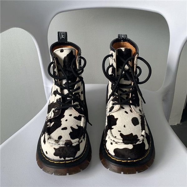 

boots ins cow women comfortable leather black motorcycle zipper on both sides lace up shoes
