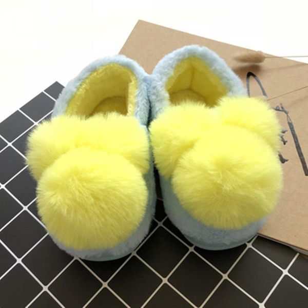 

slipper girls baby home shoes children' cotton slippers autumn/winter kids boys indoor warm non-slip soft bottom cute, Black;grey