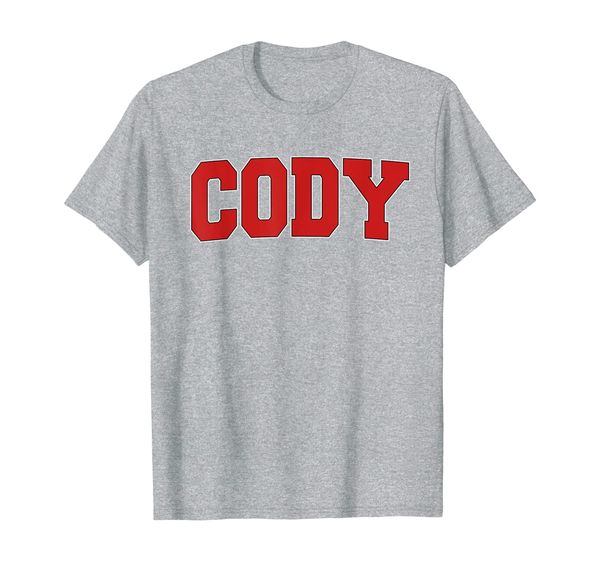 

cody wy wyoming varsity style usa vintage sports t-shirt, White;black