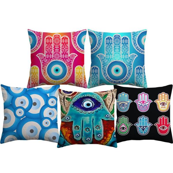 

cushion/decorative pillow hamsa hand turkish evil eye cushion cover lucky ramadan throw case 45x45cm home sofa decoration