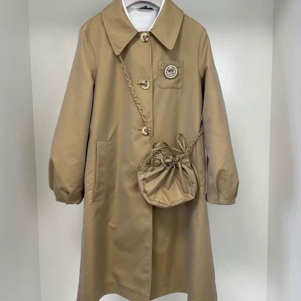 

women's trench coats autumn classic cute coat with bag pocket puff sleeve lovely casual lolita women top, Tan;black