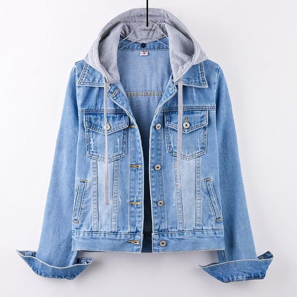 

women's jackets fashion casual spring and autumn korean version of the long-sleeved slim hooded wild student denim short coat, Black;brown