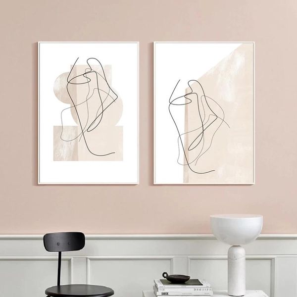

paintings contemporary abstract line drawing art prints modern wall canvas painting nordic minimalist style poster living room decor