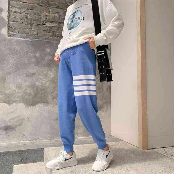 

autumn and spring maternity sport pants elastic waist belly casual trousers clothes for pregnant women pregnancy pants plus size, Black;white