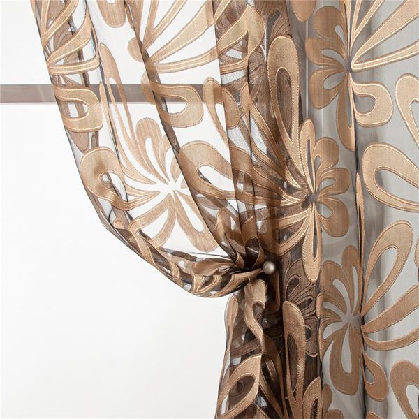 

curtain & drapes jacquard sheer curtains for living room silver geometric tulle windows kitchen home textile