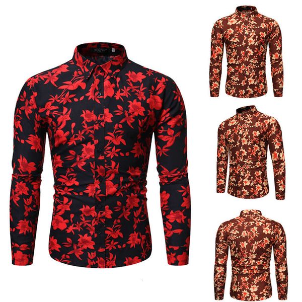

men's casual shirts shirt four seasons men's long sleeve printed personalized fashion floral 1513-cs72 pgth 4c8n, White;black