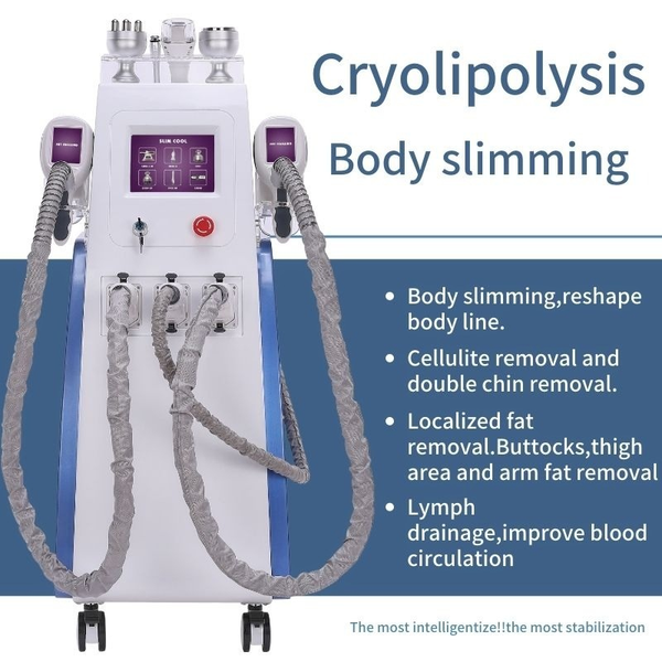 

professonal cryolipolysis fat e machine waist slimming cavitation rf lipo laser 2 cryo heads can work at the same time