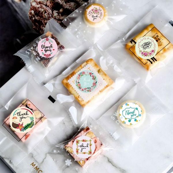

500pcs round labels flower thank you packaging stickers for candy gift box bag lxac wrap