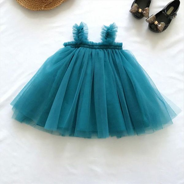 

children baby girls sling ball girl dresses sleeveless mesh tutu summer party vestidos 1 6y rt034, Red;yellow