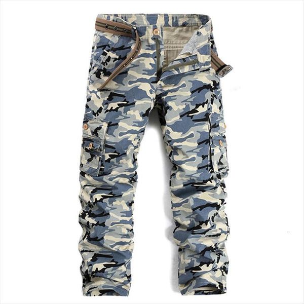 

[el barco] cotton camouflage women pant cargo autumn soft breathable military blue army green male jogger trousers cloth, Black