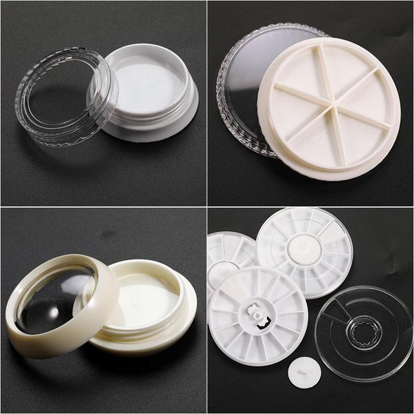 

storage bottles & jars 6 grid nail box transparent round accessories diy jewelry compartment container toolsel