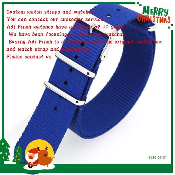 

watch bands customized woven strap nato nylon canvas 22mm, Black;brown