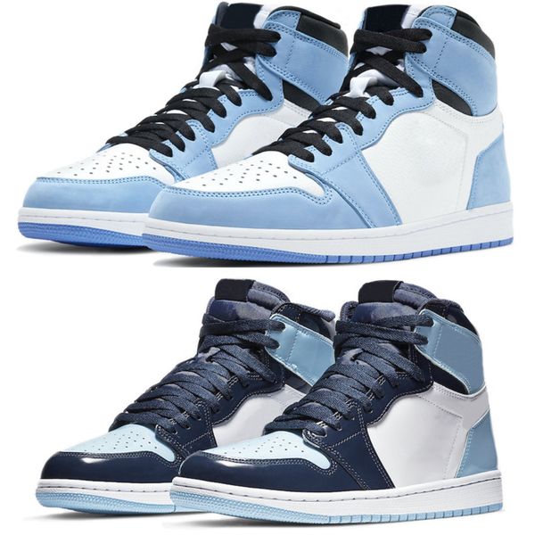

1 high og basketball shoes 1s university blue silver toe midnight navy chicago unc patent men women sneakers trainers manbasketballshoes1ruo