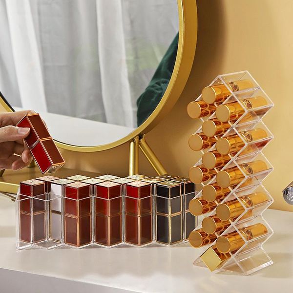 

10/16/28 grids acrylic makeup organizer storage box cosmetic lipstick case holder ac889 boxes & bins