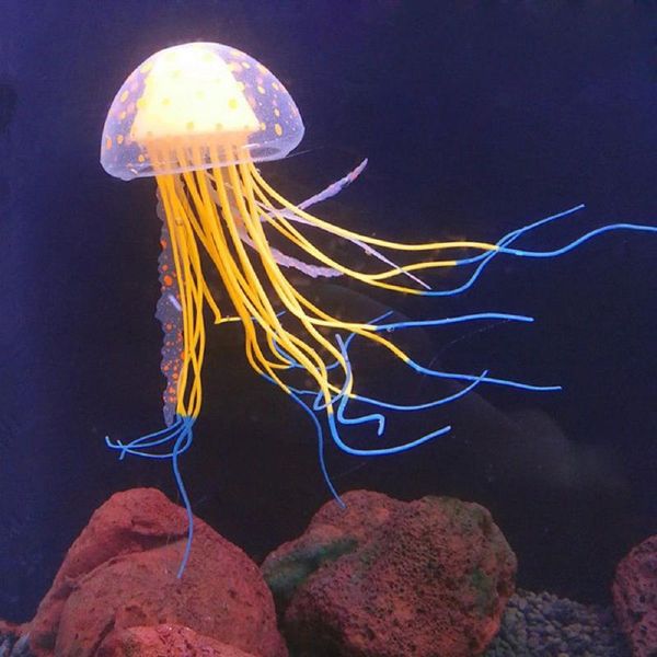 

decorations glowing effect artificial jellyfish fish tank aquarium decoration mini submarine ornament underwater pet decor