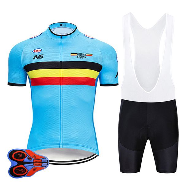 2024 TEAM Belgio maglia da ciclismo pantaloni da bici set 19D Ropa mens estate quick dry pro camicie da CICLISMO CORTO Maillot Culotte usura