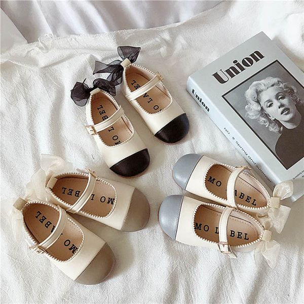 

girls sneakers baby shoes casual kids footwear princess spring autumn leather childrens moccasins soft shoe lace bows b7840, Black;red