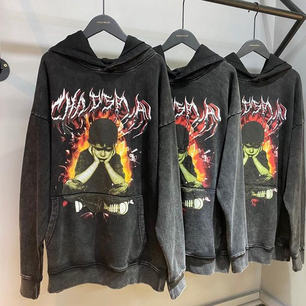 

men's hoodies & sweatshirts hip hop hoodie vintage streetwear oversized sweatshirt retro digital print pullover fall/winter 2021 cotton, Black