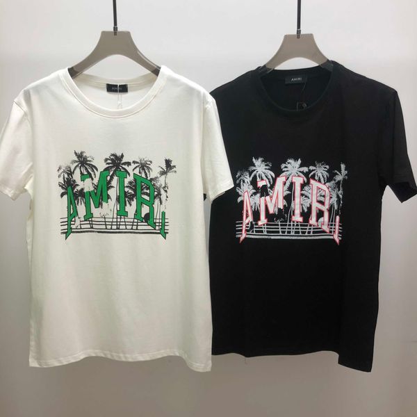 

summer amir ami short sleeve men's t-shirt letter printed cotton round neck pullover trendy brand 6fsy, White;black