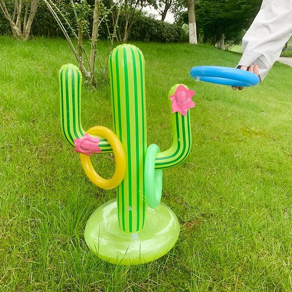 

party decoration outdoor swimming pool inflatable cactus ring toss game set floating toy summer beach kids adults favor supplies