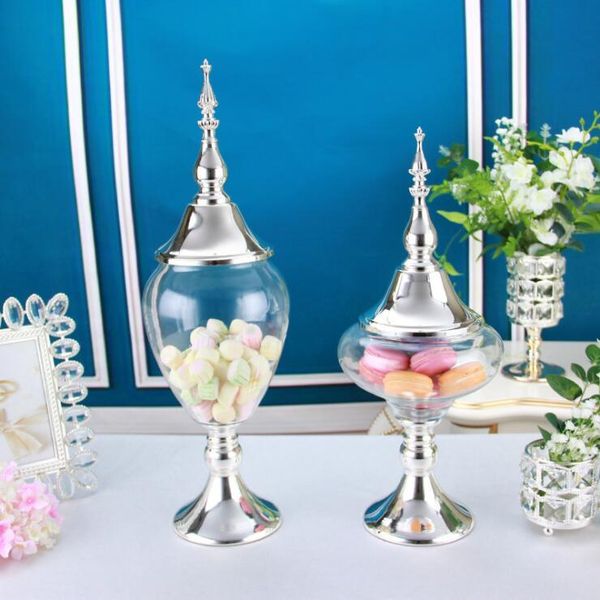 

storage bottles & jars eueope metal high tank glass candy jar wedding dessert table decoration kitchen food containers home decor tg02