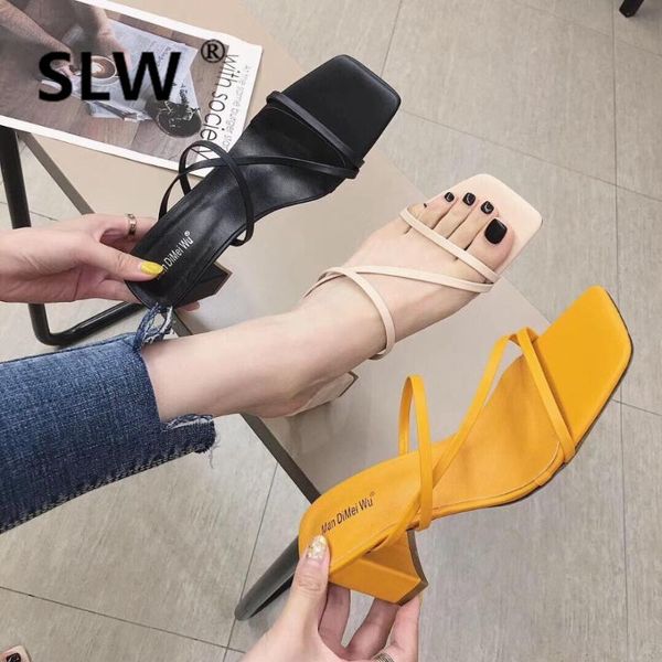 

slippers ladies flip flops shoes women designer slides square toe cross-tied heels low flip-flops soft luxury high flat, Black