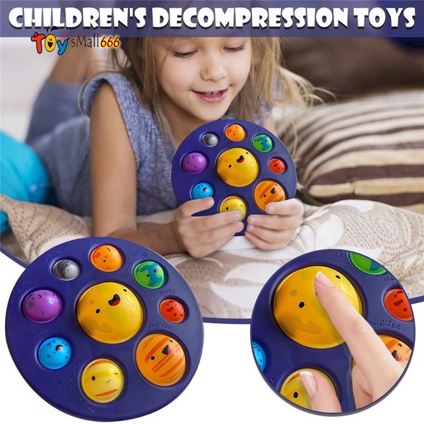 

fidget push it bubble toys simple dimple sensory office school toys simulation planet kawaii color squeeze relief stress anxiety toy board g