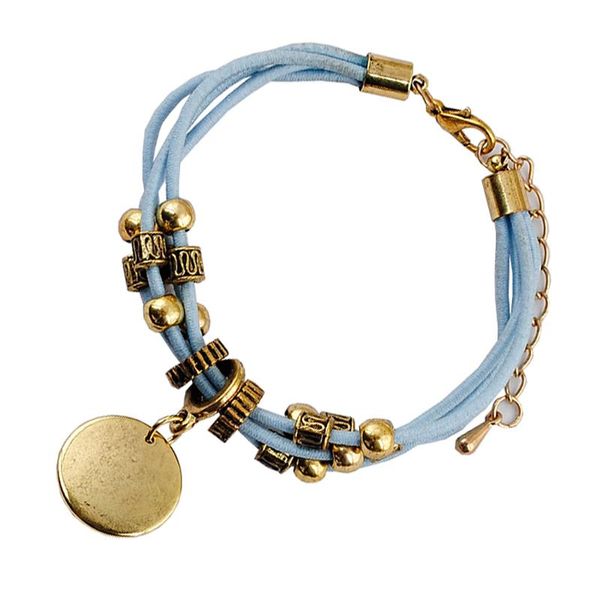 

charm bracelets fashion elastic rope bracelet, Golden;silver