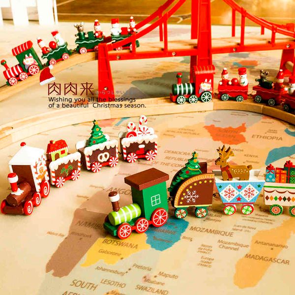 

factory outlet party decoration wooden christmas train, small decorations, party window, gifts, gi
