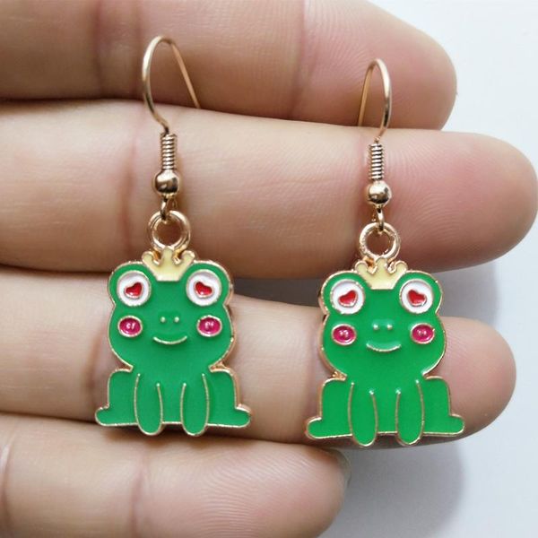 

dangle & chandelier yungqi animal frog series earring metal drop geometric exaggerated woman girl kids punk ear jewelry, Silver