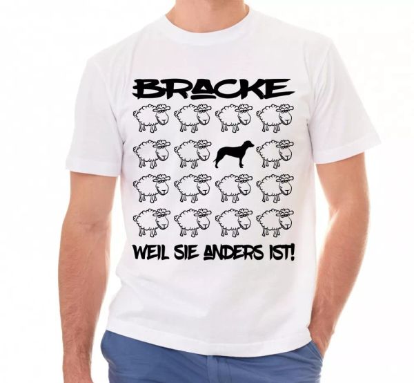 

bracke t-shirt black sheep by siviwonder men dog dogs motif bracken, White;black