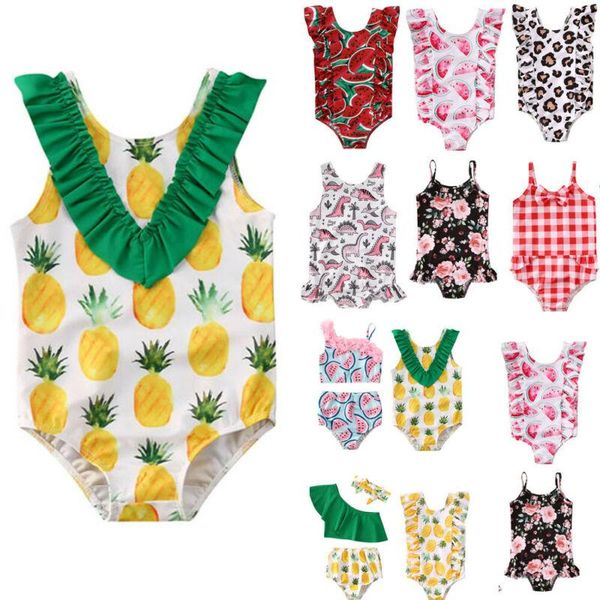 

one-piece suits summer swimsuit for little girls toddler baby bikini suit fruits print ruffles swimsuits swimwear bathing