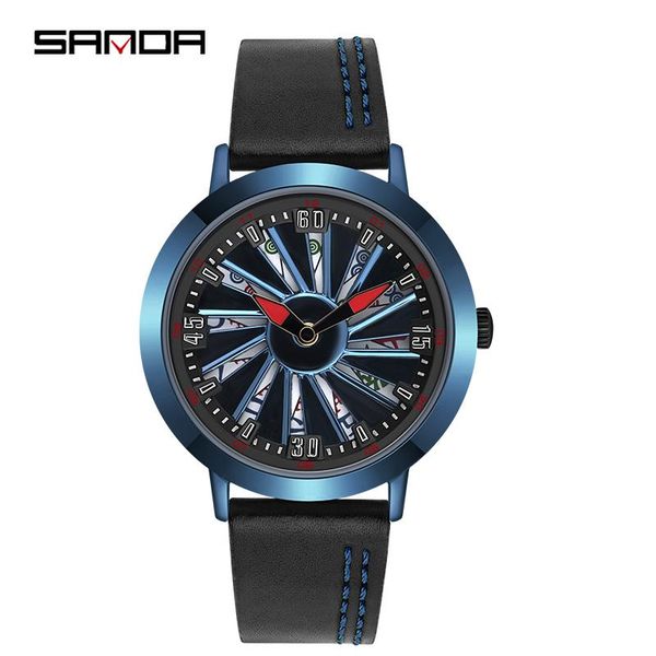 

wristwatches sanda fashion mens watches sport waterproof leather strap men quartz clock relogio masculino, Slivery;brown