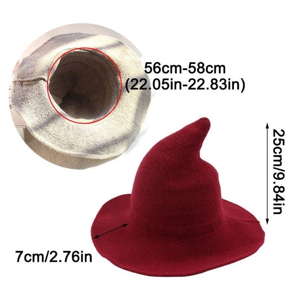 

party hats w3ja witch hat wizard kinitted-wool costume accessory halloween masquerade cosplay