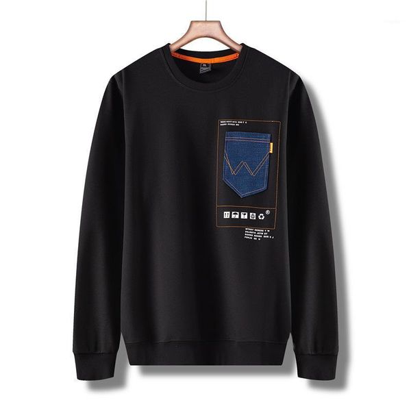 

autumn 2021 youth men's plus size round neck sweater fashion fat long sleeve sweaters, White;black